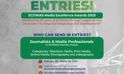 ECOWAS MEDIA EXCELLENCE AWARDS 2025 -SUBMIT YOUR ENTRIES!