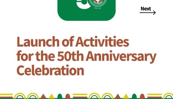 ECOWAS at 50: Powering Achievement of Cooperation, Peace, Trade, and Unity in West Africa.  By Raymond Enoch