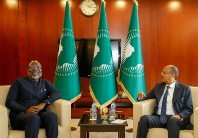 ECOWAS President H.E Dr. Touray Meets AU Chair H. E. MAHAMOUD Youssouf ALI, Pledged to Promote Peace in W/Africa and the Sahel, Built Stronger Relations.