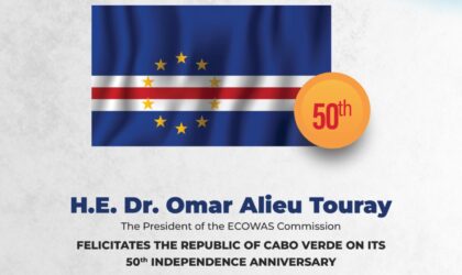 ECOWAS President Dr. Omar Alieu Touray Celebrates Cabo Verde’s 50 Years of Independence.