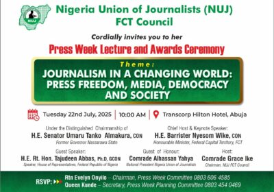 NUJ FCT Unveils 2025 Press Week, Press Freedom, and Civic Engagement , Medical Outreach Top on the Agenda.