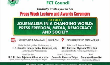 NUJ FCT Unveils 2025 Press Week, Press Freedom, and Civic Engagement , Medical Outreach Top on the Agenda.