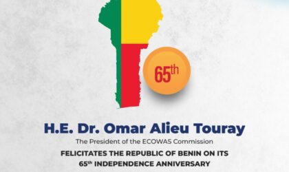 ECOWAS President Hails Benin at 65, Calls for Unity and Progress in West Africa