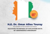ECOWAS President Dr. Omar Alieu Touray Extends Warm Felicitations to Cote D’Ivoire on Independence Anniversary.