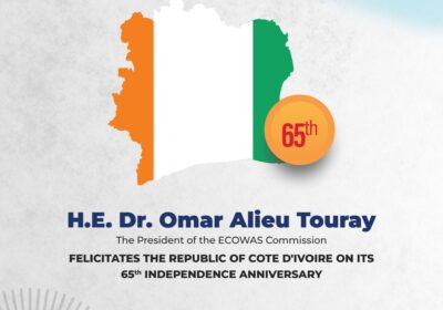 ECOWAS President Dr. Omar Alieu Touray Extends Warm Felicitations to Cote D’Ivoire on Independence Anniversary.