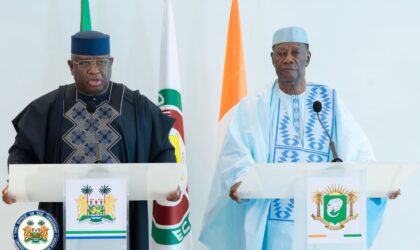 ECOWAS Chairman Julius Maada Bio and Côte d’Ivoire’s President Alassane Ouattara Renew Pledge to Strengthen West African Unity, Revitalize Mano River Union.