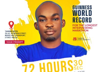 Nigerian-Born International Journalist Livinus Chibuike Victor Set to Attempt 72-Hour Interviewing Marathon for Guinness World Record.