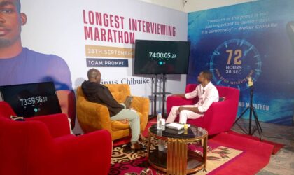 GWR Longest Interview Marathon: 129 Guests, 74 Hours 10 Seconds – Livinus Chibuike Victor Awaits Official Declaration.