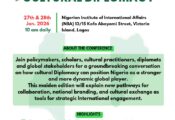 Bridging Nations Through Culture: Maiden Cultural Diplomacy Conference Set for Lagos  By Raymond Enoch