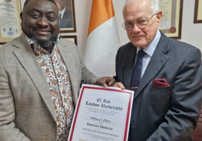 Malta-Based Ivorian Honorary Consul Bags UK Honorary Doctorate for Global Diplomacy and International Relations.  By Raymond Enoch
