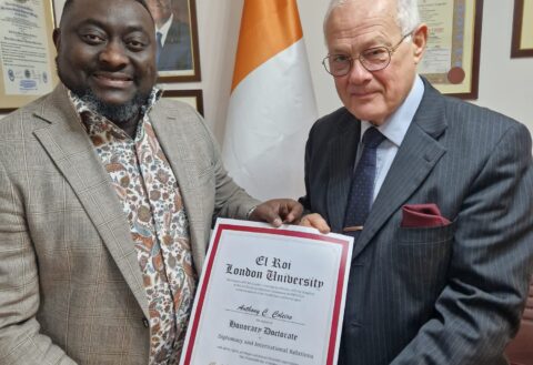 Malta-Based Ivorian Honorary Consul Bags UK Honorary Doctorate for Global Diplomacy and International Relations.  By Raymond Enoch