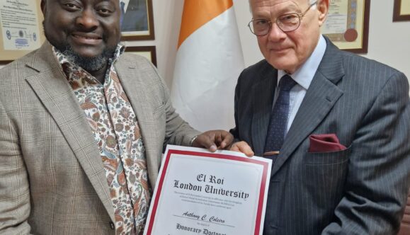 Malta-Based Ivorian Honorary Consul Bags UK Honorary Doctorate for Global Diplomacy and International Relations.  By Raymond Enoch