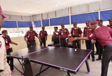 FRSC SERVES SETS FITNESS PACE AS CORPS MARSHAL UNVEILS TABLE TENNIS COURT  By Raymond Enoch