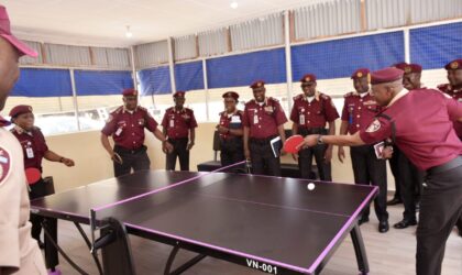 FRSC SERVES SETS FITNESS PACE AS CORPS MARSHAL UNVEILS TABLE TENNIS COURT  By Raymond Enoch