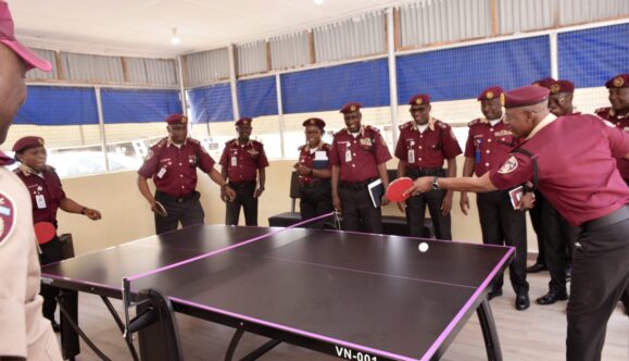 FRSC SERVES SETS FITNESS PACE AS CORPS MARSHAL UNVEILS TABLE TENNIS COURT  By Raymond Enoch