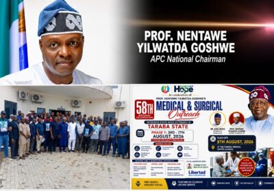 APC Rolls Out Six Days Free Medical, Surgical Outreach in Taraba to Honour Nentawe Yilwatda at 58  By Raymond Enoch