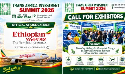 Ethiopian Airlines Named Official Carrier for Trans Africa Investment Summit as Kampala Gears Up for Africa-Diaspora Investment Forum  By Raymond Enoch