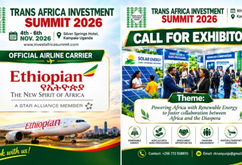 Ethiopian Airlines Named Official Carrier for Trans Africa Investment Summit as Kampala Gears Up for Africa-Diaspora Investment Forum  By Raymond Enoch