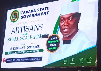 Mining crisis may shape Taraba’s 2027 political transition By Raymond Enoch