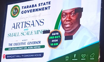 Mining crisis may shape Taraba’s 2027 political transition  By Raymond Enoch